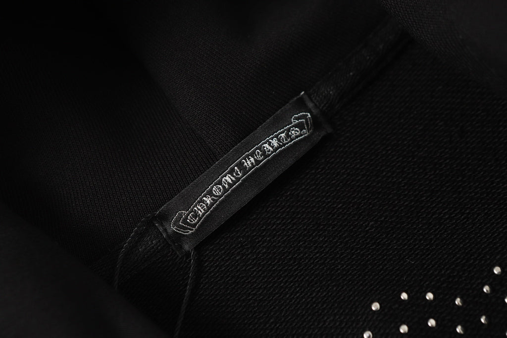 Rhinestone Cross Hoodie - Black Gothic Streetwear Sweatshirt 2633