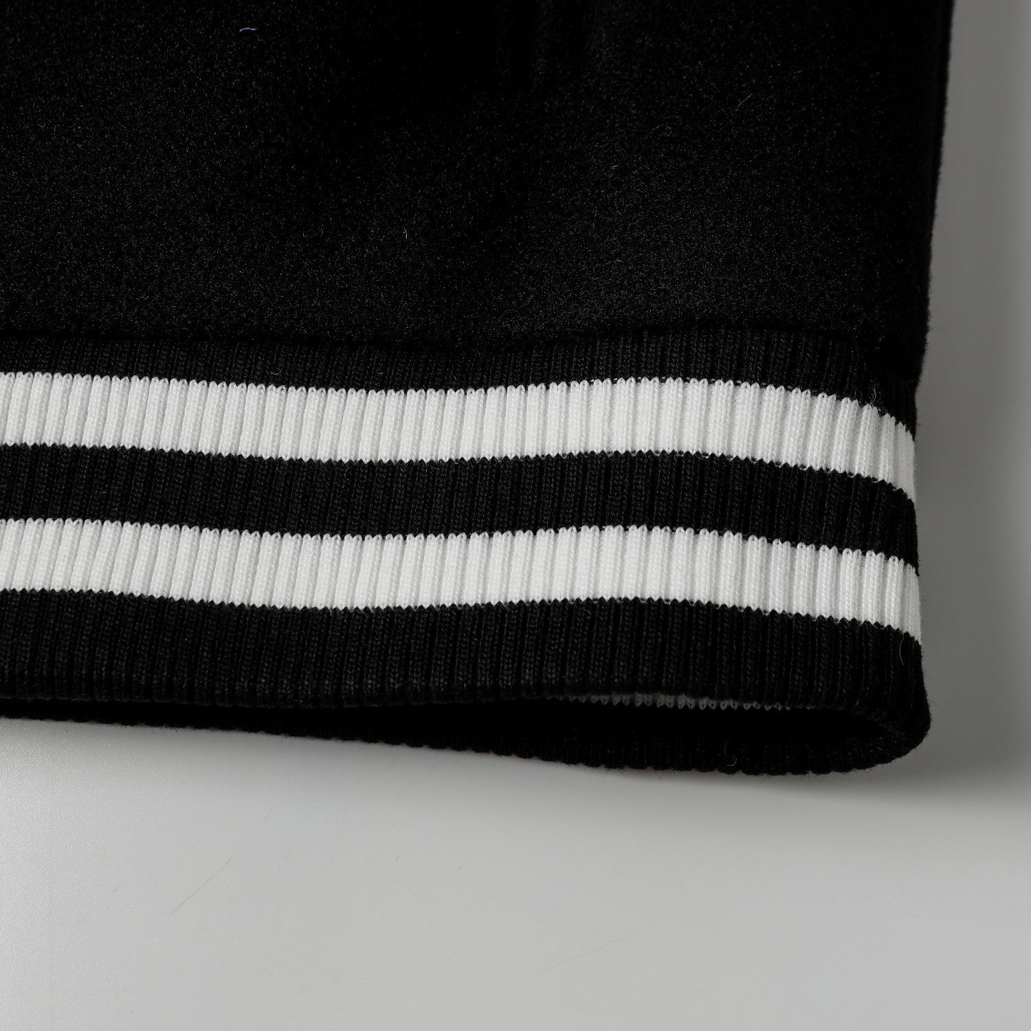 Layered Cross Varsity Jacket - Black White Street Style Outerwear 2208