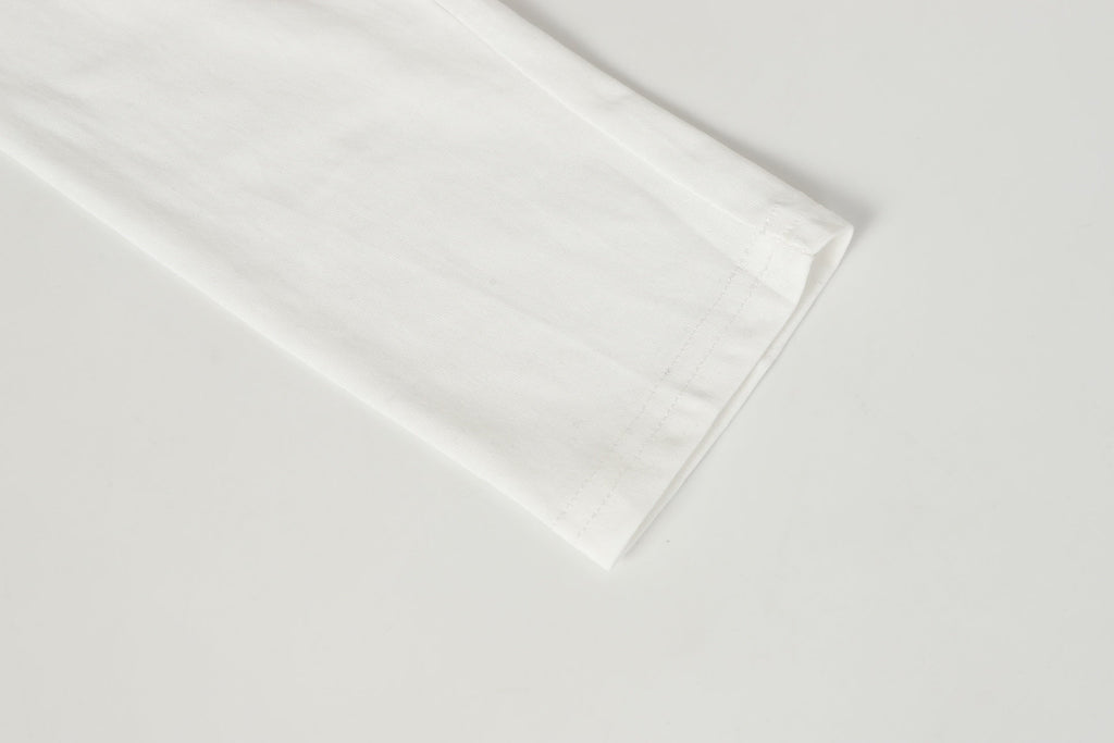 Logo Flag Long Sleeve Tee - Black White Gothic Street T-Shirt K2126